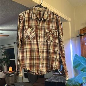 Plaid Button-Up Shirt
